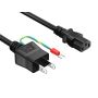 6ft JIS8303 to C13 Japan Power Cord with Ground, 18AWG, 7A/125V, Black thumbnail