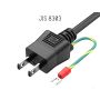 6ft JIS8303 to C13 Japan Power Cord with Ground, 18AWG, 7A/125V, Black thumbnail