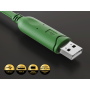 6FT USB 2.0 Type A Male to RJ45 8P8C Male Flat Console Cable, Green, Gold-Plated Contacts  thumbnail