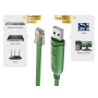 6FT USB 2.0 Type A Male to RJ45 8P8C Male Flat Console Cable, Green, Gold-Plated Contacts  thumbnail