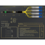 2m OS2 MTP/APC TO 4*LC 8 Fibers Duplex Corning Fiber Breakout Cable Type B Single-Mode OFNP Rated, Yellow thumbnail