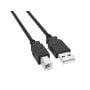 15ft USB 2.0 Type A Male to B Male cable, black color, double-shielded for 480Mbps data transfer, ideal for connecting printers, scanners, and external hard drives to computers. thumbnail