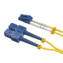 1.5m OS2 LC to SC UPC Duplex Corning Fiber Optic Cable SingleMode 9/125 OFNR Rated, Yellow thumbnail