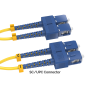 1.5m OS2 LC to SC UPC Duplex Corning Fiber Optic Cable SingleMode 9/125 OFNR Rated, Yellow thumbnail