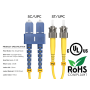 2m OS2 SC to ST UPC Duplex Corning Fiber Optic Cable SingleMode 9/125 OFNR Rated, Yellow thumbnail