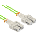 20m OM5 SC to SC UPC Duplex Corning Fiber Optic Cable Wide Band Multimode Fiber 50/125 LSZH/OFNR Rated, Lime Green thumbnail