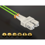 20m OM5 SC to SC UPC Duplex Corning Fiber Optic Cable Wide Band Multimode Fiber 50/125 LSZH/OFNR Rated, Lime Green thumbnail