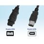10ft IEEE 1394b FireWire 800 9-pin to 6-pin Male to Male Data Transfer Cable, Black thumbnail