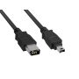 3ft FireWire 400 Cable IEEE-1394a 6-Pin to 4-pin Male to Male Data Transfer Cable, Black thumbnail
