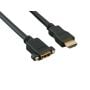 1ft HDMI Panel Mount Male to Female HDMI Extension Cable with Ethernet, 4K Support, 28 AWG, Black thumbnail