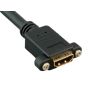 10ft HDMI Panel Mount Male to Female HDMI Extension Cable with Ethernet, 4K Support, 28 AWG, Black thumbnail