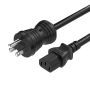 10ft NEMA 5-15P to C13 Hospital Grade Power Cord 14AWG 15A/125V SJT, Black thumbnail