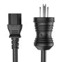 10ft NEMA 5-15P to C13 Hospital Grade Power Cord 14AWG 15A/125V SJT, Black thumbnail