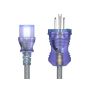 10ft NEMA 5-15P to C13 Hospital Grade Power Cord, 18 AWG, 10A/125V, SJT, Gray thumbnail