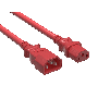 IEC-320 C13 to C14 Heavy-Duty Power Extension Cord 14 AWG 15A/250V SJT, Red thumbnail