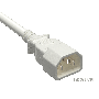 IEC-320 C13 to C14 Heavy-Duty Power Extension Cord 14 AWG 15A/250V SJT, White thumbnail