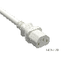 IEC-320 C13 to C14 Heavy-Duty Power Extension Cord 14 AWG 15A/250V SJT, White thumbnail