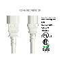 IEC-320 C13 to C14 Heavy-Duty Power Extension Cord 14 AWG 15A/250V SJT, White thumbnail