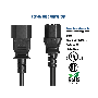 IEC-320 C13 to C14 Heavy-Duty Power Extension Cord 18 AWG 10A/250V SJT, Black thumbnail