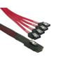 0.5M 30AWG Internal Mini SAS 36pin (SFF-8087) Male with Latch to SATA 7pin Femalex4 Forward Breakout Cable thumbnail