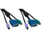 3 in 1 KVM Cable, Super VGA M/M + PS/2 Keyboard & Mouse, with Ferrite, Black thumbnail