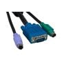 3 in 1 KVM Cable, Super VGA M/M + PS/2 Keyboard & Mouse, with Ferrite, Black thumbnail