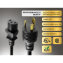 3FT NEMA L5-15P to C13 Locking Power Cord 14AWG 15A/125V SJT, Black thumbnail