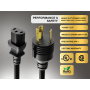 8ft NEMA L6-30P to C13 Heavy Duty Power Cord 14AWG, 15A 250V thumbnail