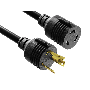 10ft NEMA L6-30P to NEMA L6-30R Power Cord, 10AWG, 30A, 250V thumbnail