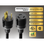 10ft NEMA L6-30P to NEMA L6-30R Power Cord, 10AWG, 30A, 250V thumbnail