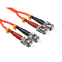 2m OM2 ST to ST UPC Duplex Corning Fiber Optic Cable MultiMode 50/125 OFNR Rated, Orange thumbnail