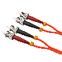 2m OM2 ST to ST UPC Duplex Corning Fiber Optic Cable MultiMode 50/125 OFNR Rated, Orange thumbnail