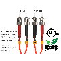 2m OM2 ST to ST UPC Duplex Corning Fiber Optic Cable MultiMode 50/125 OFNR Rated, Orange thumbnail