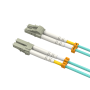 3m OM3 LC to LC Duplex Corning Fiber Optic Cable Multimode 50/125 LSZH/OFNR Rated, Aqua thumbnail