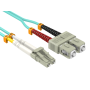 20m OM3 LC to SC Duplex Corning Fiber Optic Cable Multimode 50/125 LSZH/OFNR Rated, Aqua thumbnail