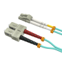 20m OM3 LC to SC Duplex Corning Fiber Optic Cable Multimode 50/125 LSZH/OFNR Rated, Aqua thumbnail