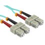 5m OM3 SC/SC Duplex Corning Fiber Optic Cable Multimode 50/125 LSZH/OFNR Rated, Aqua thumbnail