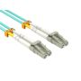 4m OM4 LC to LC Duplex Corning Fiber Optic Cable Multimode 50/125 LSZH/OFNR Rated, Aqua thumbnail