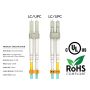 4m OM4 LC to LC Duplex Corning Fiber Optic Cable Multimode 50/125 LSZH/OFNR Rated, Aqua thumbnail