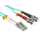 6m OM4 LC to ST UPC Duplex Corning Fiber Optic Cable Multimode 50/125 OFNR Rated, Aqua thumbnail