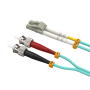6m OM4 LC to ST UPC Duplex Corning Fiber Optic Cable Multimode 50/125 OFNR Rated, Aqua thumbnail