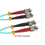 6m OM4 LC to ST UPC Duplex Corning Fiber Optic Cable Multimode 50/125 OFNR Rated, Aqua thumbnail