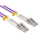 30m OM4 LC to LC Duplex Corning Fiber Optic Cable Multimode 50/125 OFNR Rated, Violet thumbnail