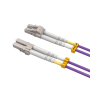 30m OM4 LC to LC Duplex Corning Fiber Optic Cable Multimode 50/125 OFNR Rated, Violet thumbnail