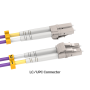 30m OM4 LC to LC Duplex Corning Fiber Optic Cable Multimode 50/125 OFNR Rated, Violet thumbnail