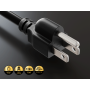 3ft NEMA 5-15P to C13 Right Angle Universal Power Cord, 18 AWG, SVT, 10A/125V, Black thumbnail
