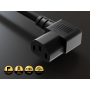 3ft NEMA 5-15P to C13 Right Angle Universal Power Cord, 18 AWG, SVT, 10A/125V, Black thumbnail