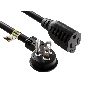 1ft NEMA 5-15P to 5-15R Ultra Low Profile Angled Power Extension Cord 16AWG 13A/125V SJT, Black thumbnail