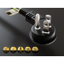 1ft NEMA 5-15P to 5-15R Ultra Low Profile Angled Power Extension Cord 16AWG 13A/125V SJT, Black thumbnail