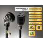 1ft NEMA 5-15P to 5-15R Ultra Low Profile Angled Power Extension Cord 16AWG 13A/125V SJT, Black thumbnail